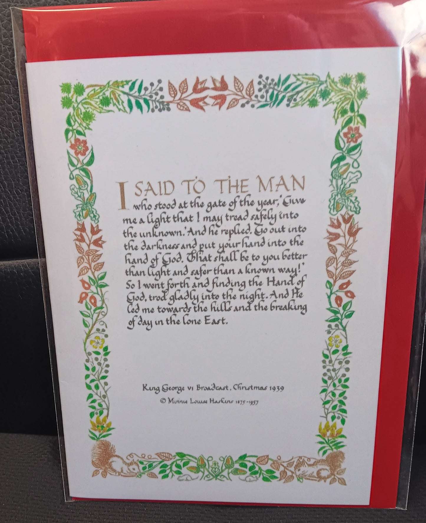 I said to the man who stood at the gate - card