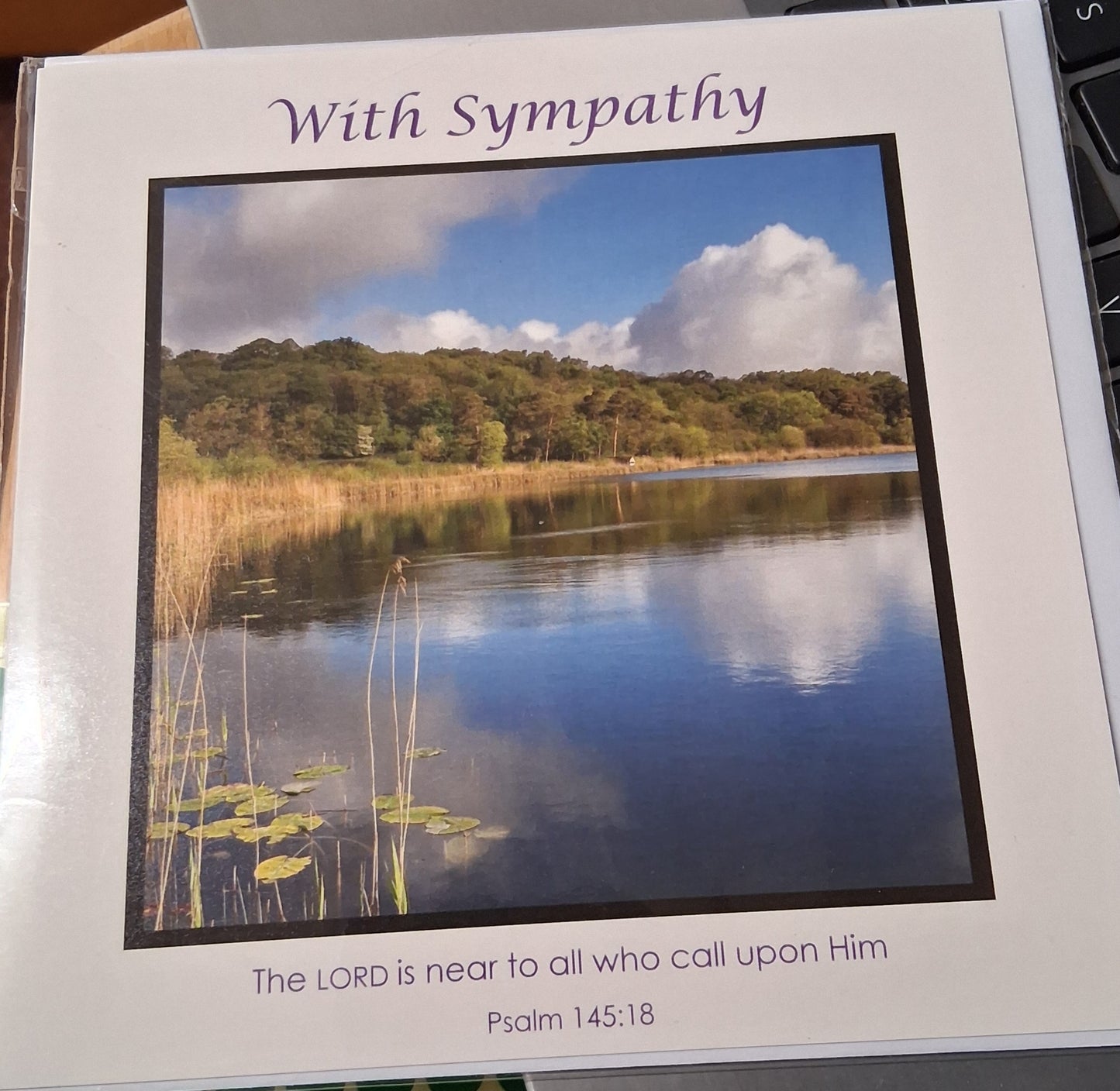 With Sympathy - Lake Scene - Psalm 145 v 18