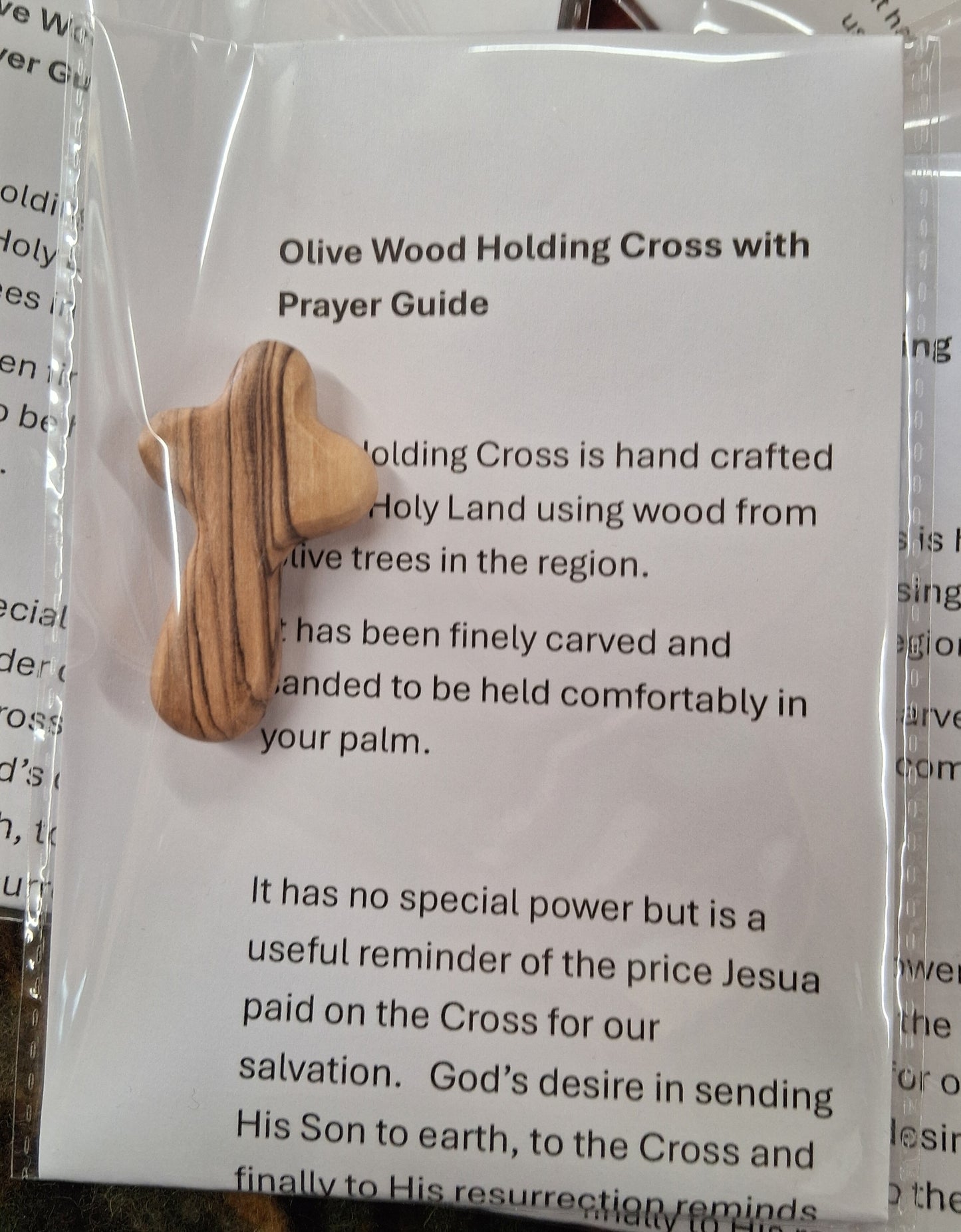 Olivewood Holding Cross and Card