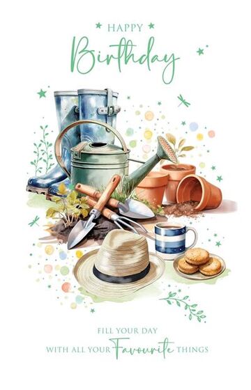 Happy Birthday Card - Gardening