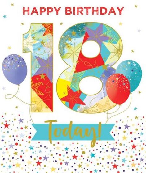 Happy Birthday - 18 Today - Card