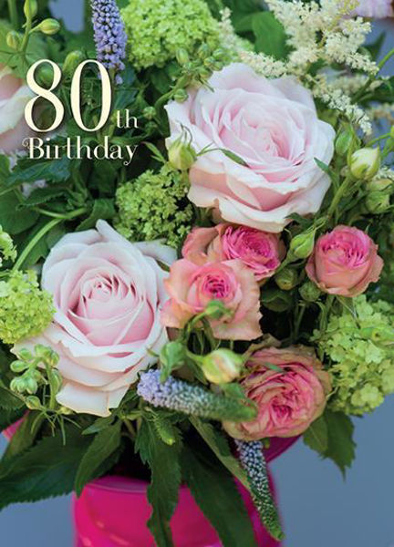 Happy 80th Birthday - Pink Roses