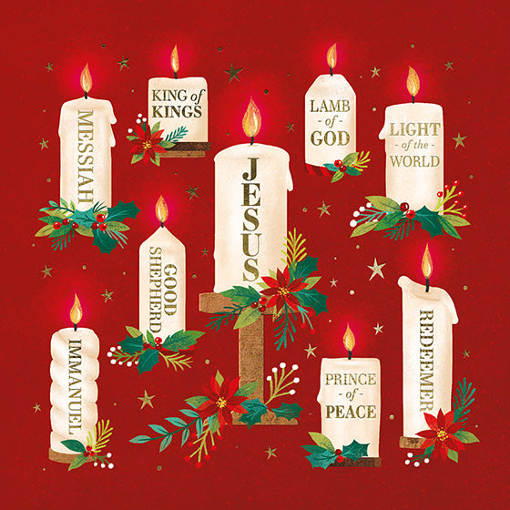 10 Identical Compassion Charity Christmas Cards - Names of Jesus
