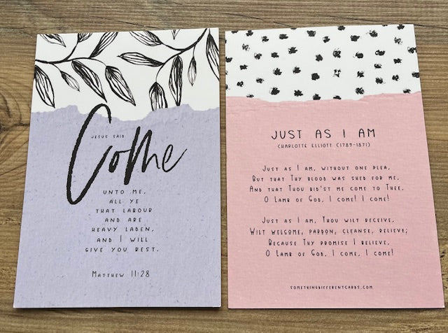 A6 Double Sided Encouragement Card - Jesus said come unto me all ye that labour