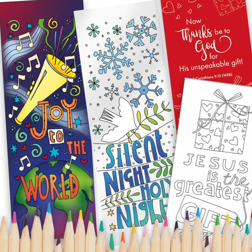 Christmas Colouring Bookmarks - Pack of 10
