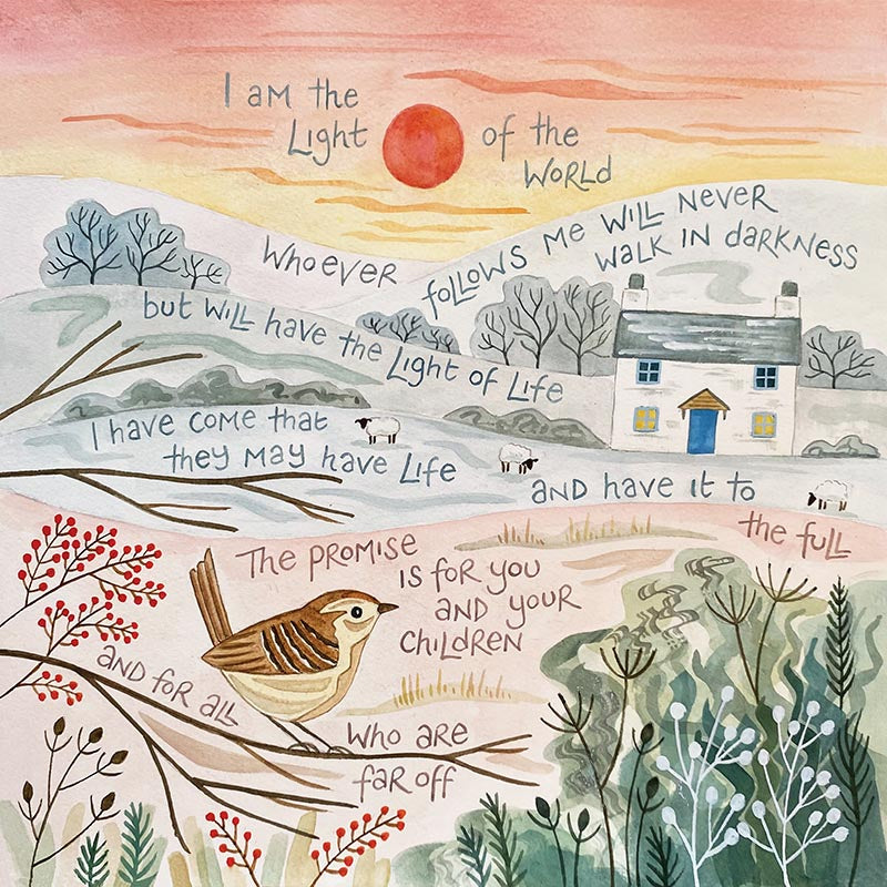I Am The Light of The World - HAN37 Hannah Dunnett Square Framed Print
