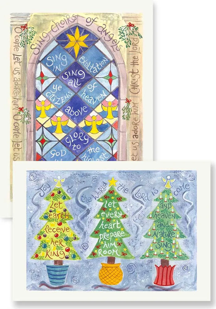 Hannah Dunnett Pack of 10 Christmas Cards - Sing Choirs & Joy to the World
