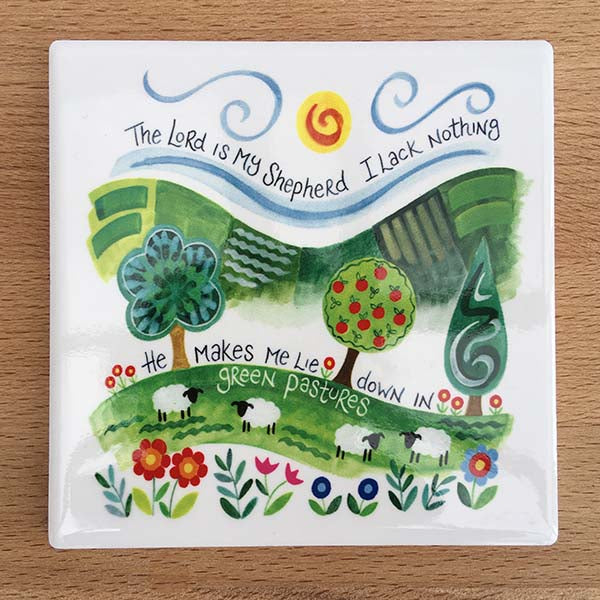 Ceramic Coaster - Hannah Dunnett - The Lord is my Shepherd