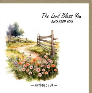 Blank Greetings Card - The Lord Bless you and keep you - Numbers 6 v 24