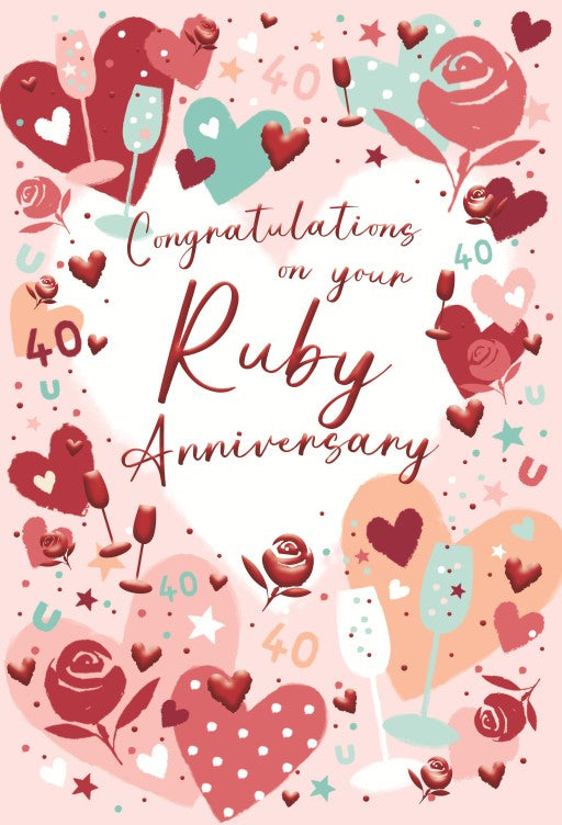 Ruby Wedding Anniversary Card