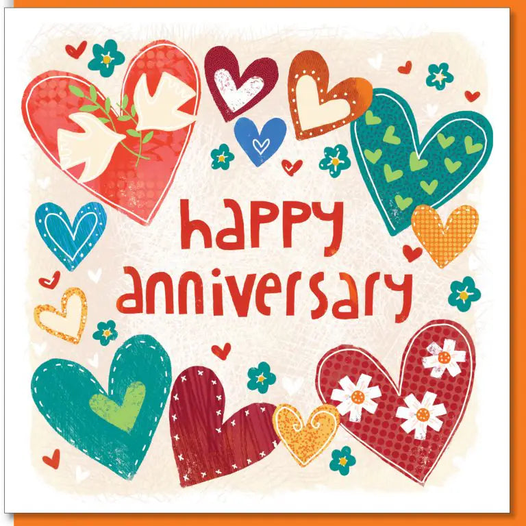 Anniversary Card - Hearts and Doves