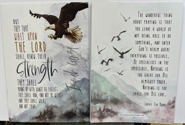 A6 Double Sided Encouragement Card - But they that wait upon the Lord