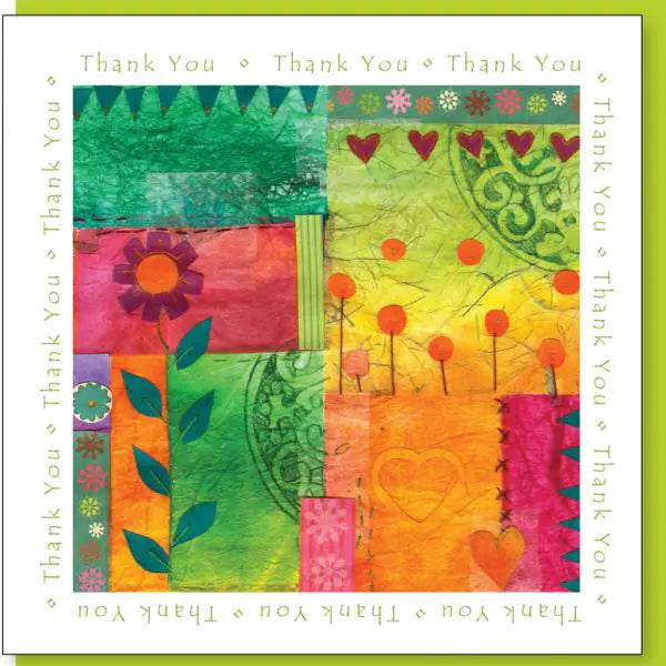 Thank You Card - Colourful Patchwork