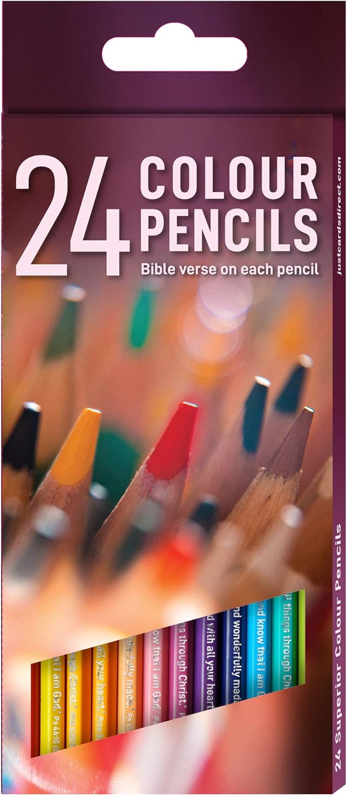 Colour Pencils - Pack of 24 - Bible Verse