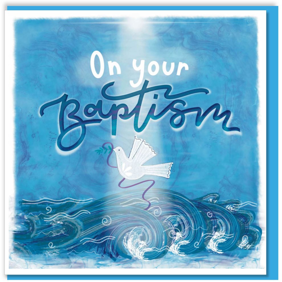Dove and Cross Baptism Card