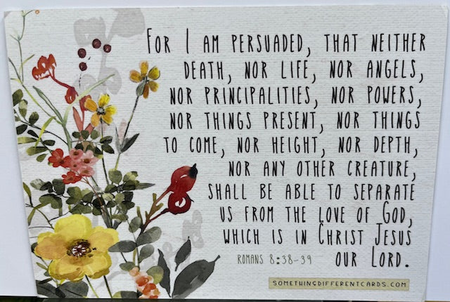 A6 - Double Sided Encouragement Card - I will never leave thee