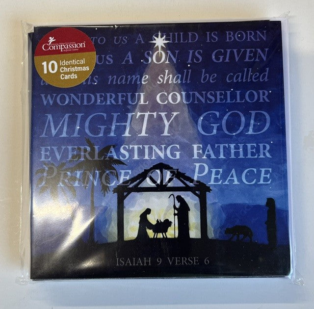 Unto us a Child is Born - Compassion Mini Christmas Cards - Pack of 10