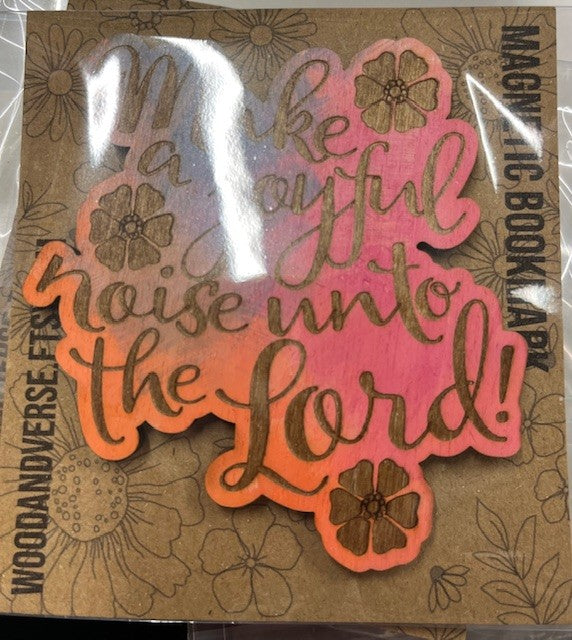 Wooden Fridge Magnet - Painted- Make a joyful noise