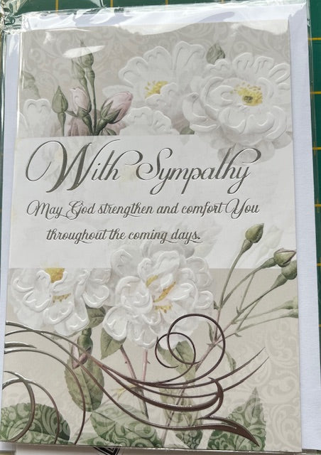 Sympathy Card - White Floral