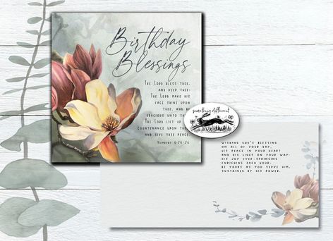 Birthday Blessings - Magnolias - Birthday Card