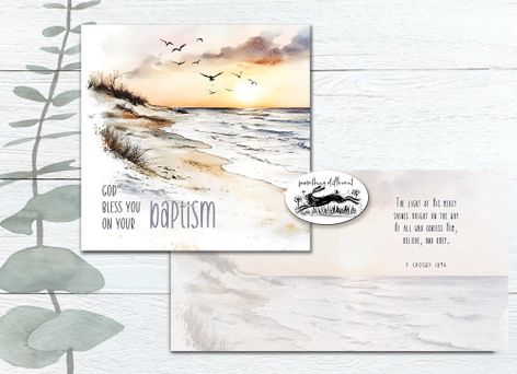 God bless you on your baptism - Beach -Baptism Card