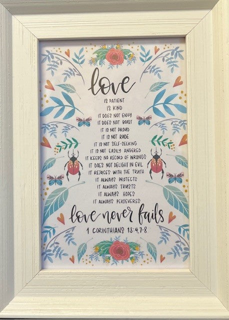 Love Is Patient - White Framed Pint