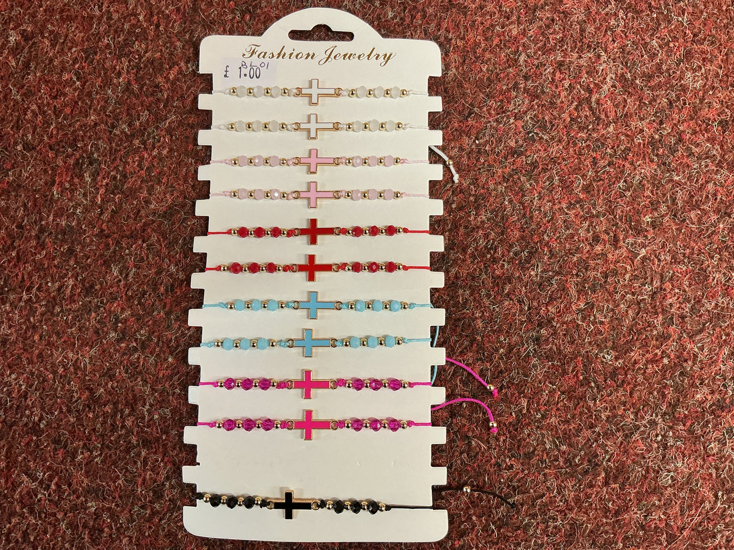 Bracelet - beaded with a Cross