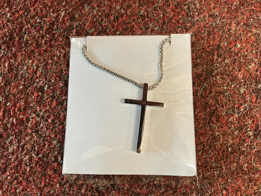 Silver Cross and Chain with engraving