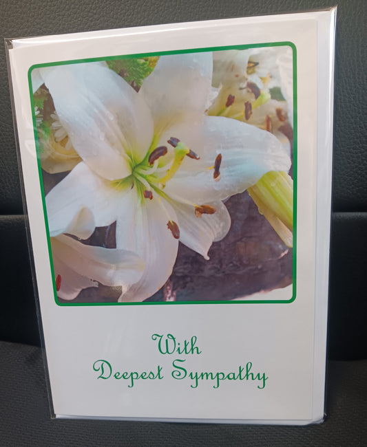 With Deepest Sympathy Card - White Lily