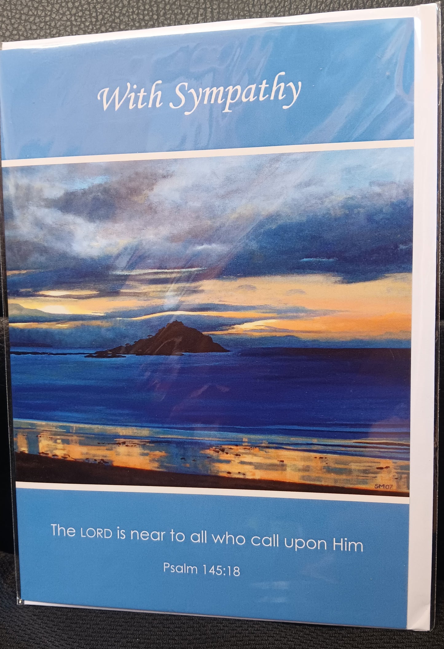 With Sympathy Card - Sea and Sunset scene