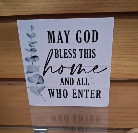 May God Bless This House - Square block