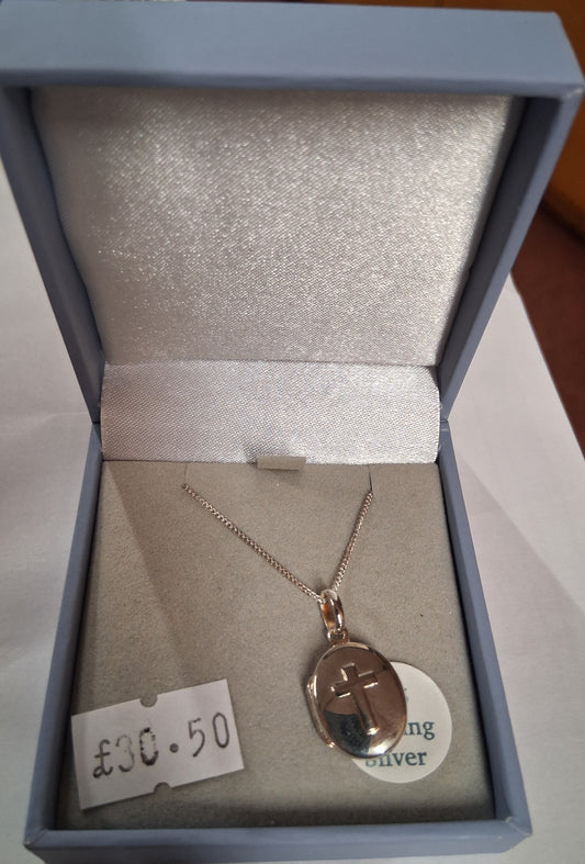 Sterling Silver Cross on a Locket