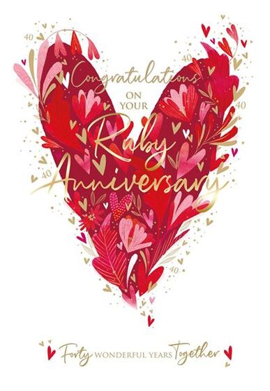 Congratulations on Your ~Ruby Anniversary - Card
