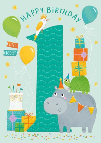 Happy Birthday 1 Today - Card