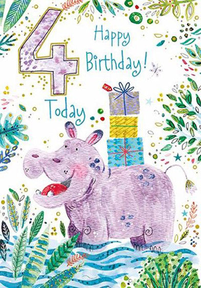 Happy Birthday - 4 Today - Card