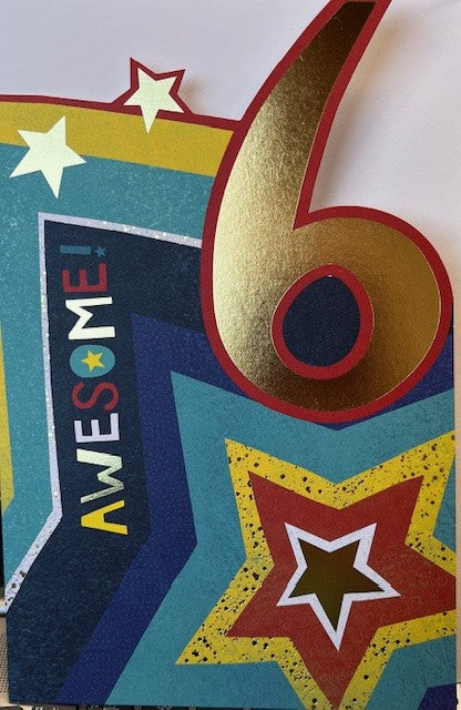 Awesome 6 -  Birthday Card
