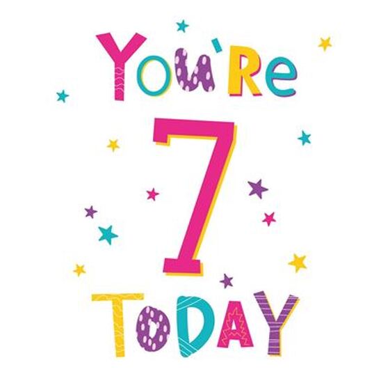 7th Birthday Card - You're 7 today