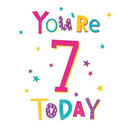 7th Birthday Card - You're 7 today