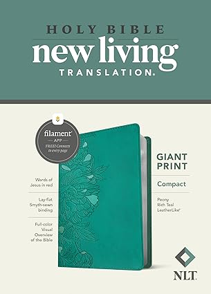NLT Compact Giant Print Bible (Peony Rich Teal)