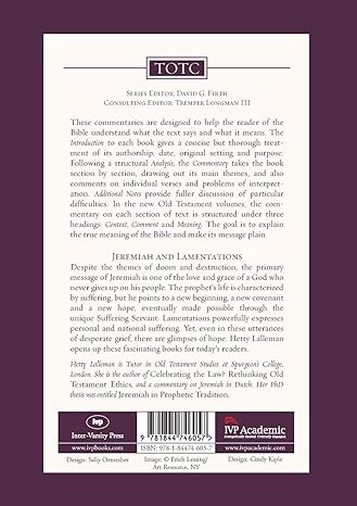 Jeremiah and Lamentations: Tyndale Old Testament Commentary