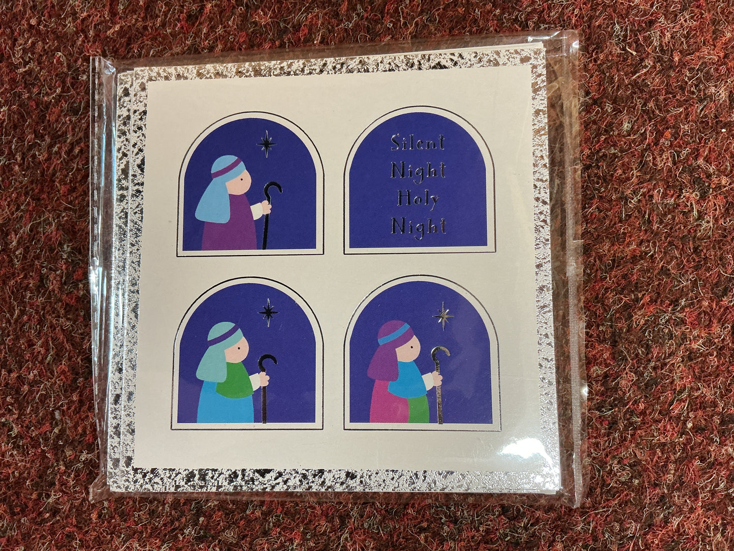 Silent Night Small Square Christmas Cards - Pack of 5