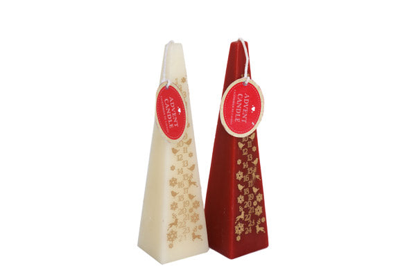Advent Candle - Pyramid (Red or Cream)