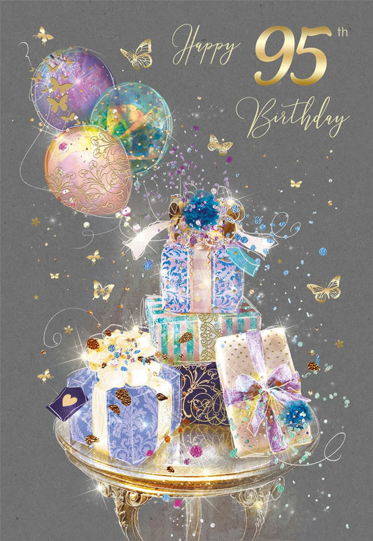 Happy 95th Birthday - Presents and Balloons
