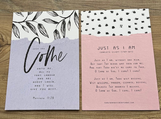 A6 Double Sided Encouragement Card - Jesus said come unto me all ye that labour