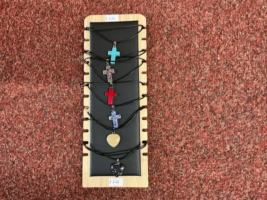 Necklace Stone Cross/hearts