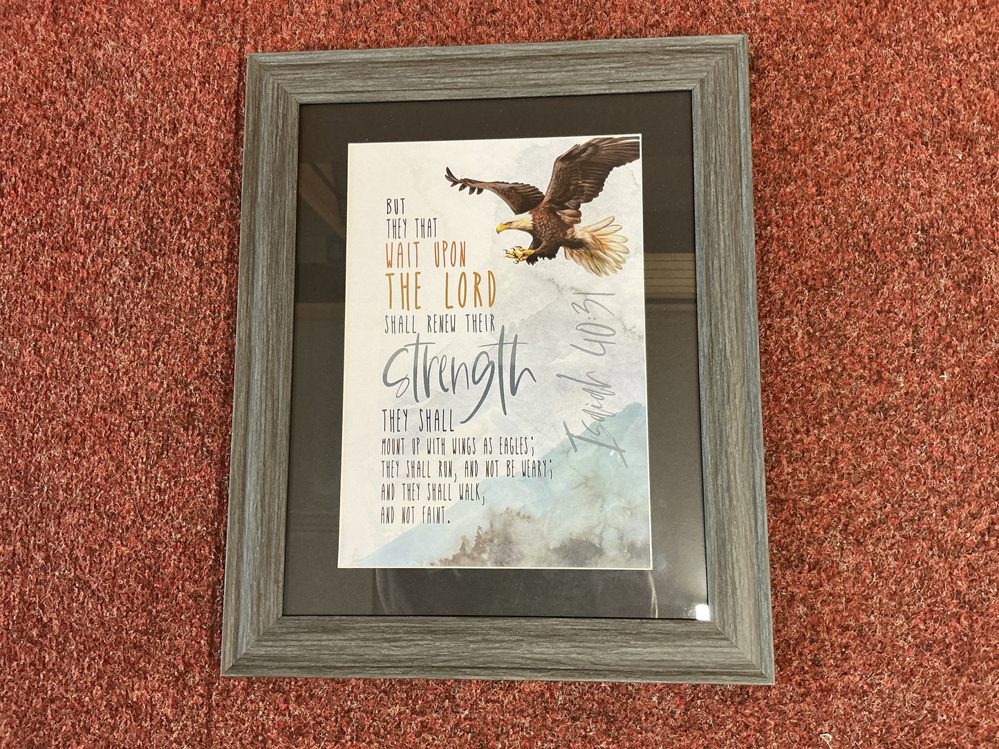 Wait Upon The Lord Dark Grey Framed Print