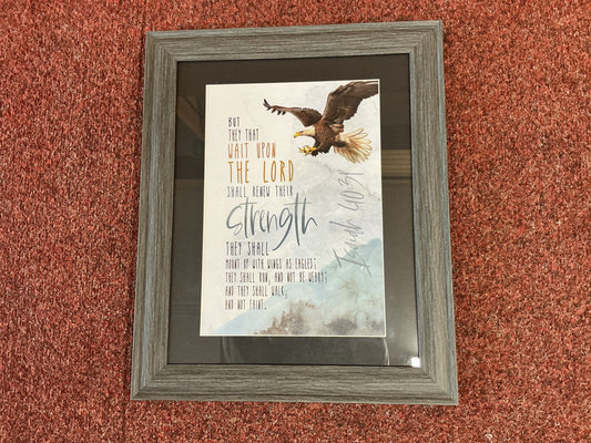 Wait Upon The Lord Dark Grey Framed Print