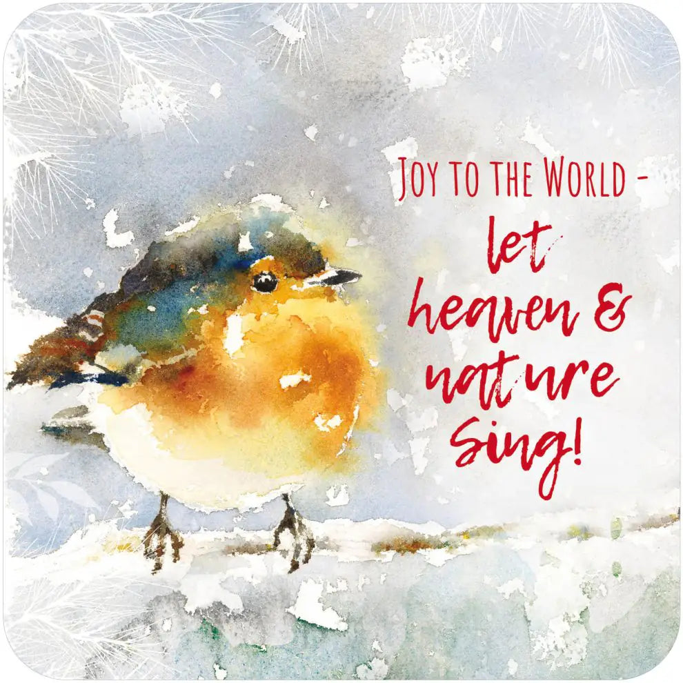 Joyful Robin Christmas Coaster