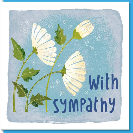 With Sympathy Card - White flowers