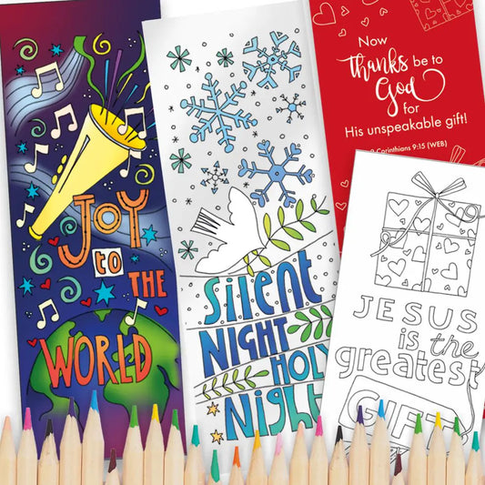 Christmas Colouring Bookmarks - Pack of 10
